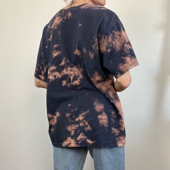 Nike Navy Blue Tye Dye T-Shirt Embroidered Swoosh Distressed Size Large Vintage - Picture 4 of 14